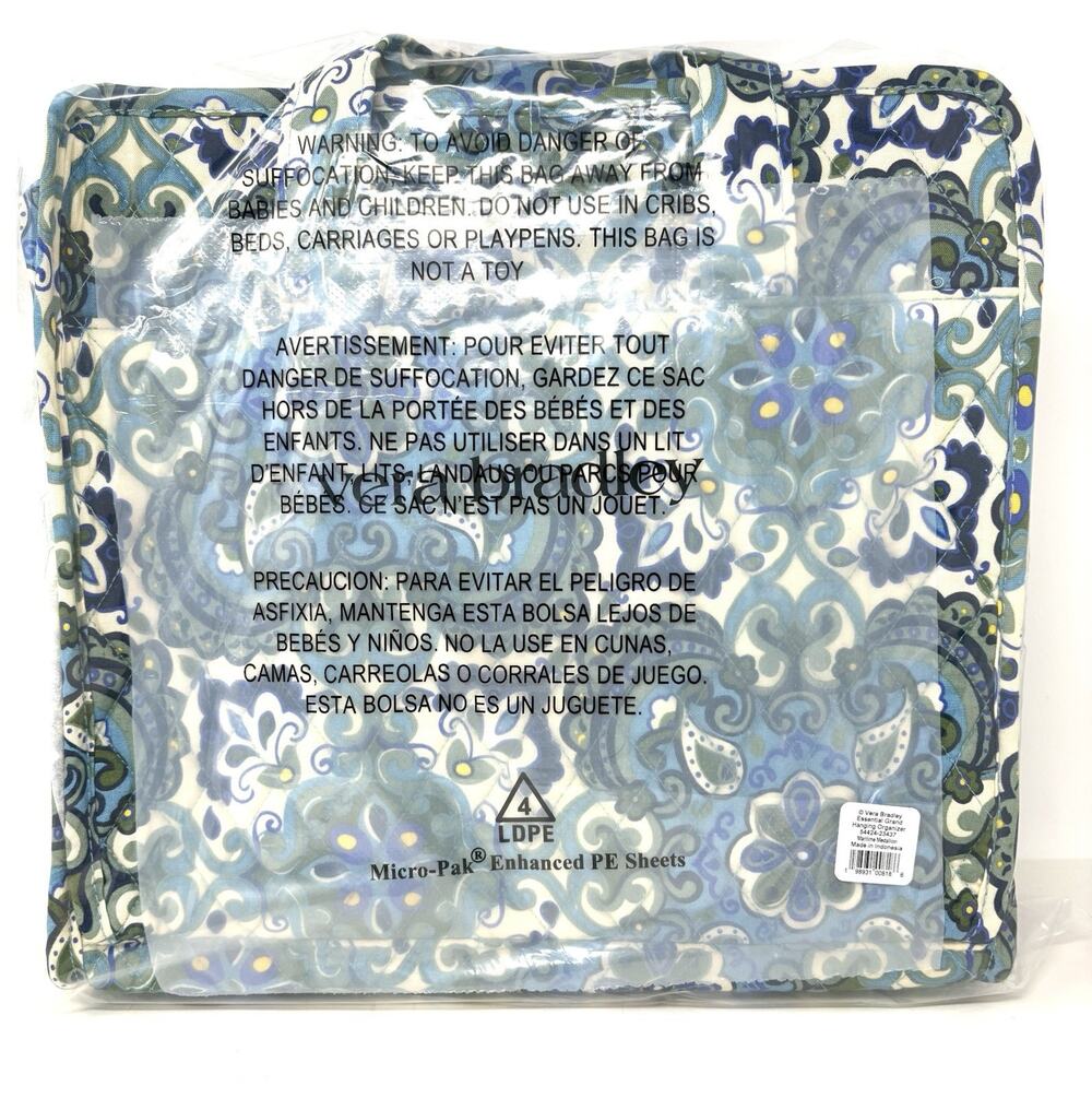 Vera Bradley Maritime Medallion Grand Hanging Organizer Travel Makeup Bag